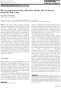 Cover page: Electron and photon energy calibration with the ATLAS detector using LHC Run 1 data