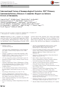 Cover page: International Union of Immunological Societies: 2017 Primary Immunodeficiency Diseases Committee Report on Inborn Errors of Immunity