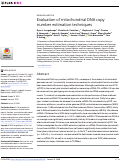 Cover page: Evaluation of mitochondrial DNA copy number estimation techniques