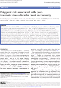 Cover page: Polygenic risk associated with post-traumatic stress disorder onset and severity