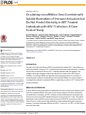 Cover page: Circulating microRNAs in Sera Correlate with Soluble Biomarkers of Immune Activation but Do Not Predict Mortality in ART Treated Individuals with HIV-1 Infection: A Case Control Study