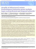 Cover page: Atrophy in behavioural variant frontotemporal dementia spans multiple large-scale prefrontal and temporal networks.