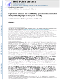 Cover page: Genome-wide association study identifies eight loci associated with blood pressure