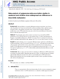 Cover page: Meta-analysis of epigenome-wide association studies in newborns and children show widespread sex differences in blood DNA methylation.