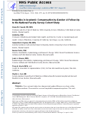 Cover page: Inequities in Academic Compensation by Gender