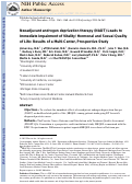 Cover page: Neoadjuvant Androgen Deprivation Therapy Leads to Immediate Impairment of Vitality/Hormonal and Sexual Quality of Life: Results of a Multicenter Prospective Study