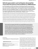 Cover page: Defective glycosylation and multisystem abnormalities characterize the primary immunodeficiency XMEN disease