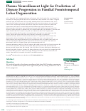 Cover page: Plasma Neurofilament Light for Prediction of Disease Progression in Familial Frontotemporal Lobar Degeneration