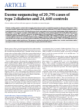 Cover page: Exome sequencing of 20,791 cases of type 2 diabetes and 24,440 controls