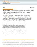 Cover page: Nasal airway transcriptome-wide association study of asthma reveals genetically driven mucus pathobiology