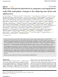 Cover page: Maternal educational attainment in pregnancy and epigenome-wide DNA methylation changes in the offspring from birth until adolescence