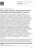 Cover page: Meta-analysis of genome-wide association studies of adult height in East Asians identifies 17 novel loci