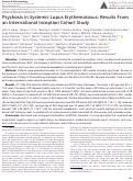 Cover page: Psychosis in Systemic Lupus Erythematosus: Results From an International Inception Cohort Study