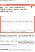 Cover page: Rare TREM2 variants associated with Alzheimer’s disease display reduced cell surface expression