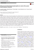 Cover page: Behavioral and physiological polymorphism in males of the austral lizard Liolaemus sarmientoi