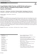 Cover page: Sexual Attitudes, Beliefs, Practices, and HIV Risk During Pregnancy and Post-delivery: A Qualitative Study in Malawi, South Africa, Uganda, and Zimbabwe