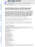 Cover page: Association between adherence to radiation therapy quality metrics and patient reported outcomes in prostate cancer.