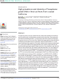 Cover page: High prevalence and diversity of Toxoplasma gondii DNA in feral cat feces from coastal California.