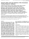 Cover page: Current status and new features of the Consensus Coding Sequence database.