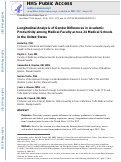 Cover page: Longitudinal Analysis of Gender Differences in Academic Productivity Among Medical Faculty Across 24 Medical Schools in the United States