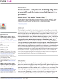 Cover page: Association of compassion and empathy with prosocial health behaviors and attitudes in a pandemic