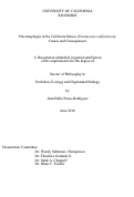 Cover page: Placentophagia in the California Mouse (Peromyscus californicus): Causes and Consequences