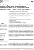 Cover page: Provider Perspectives on Sleep as a Determinant of Health and Housing Outcomes among Veterans Experiencing Homelessness: An Exploratory, Social-Ecological Study.