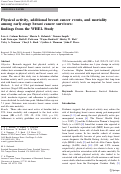 Cover page: Physical activity, additional breast cancer events, and mortality among early-stage breast cancer survivors: findings from the WHEL Study