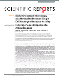 Cover page: Bioluminescence Microscopy as a Method to Measure Single Cell Androgen Receptor Activity Heterogeneous Responses to Antiandrogens