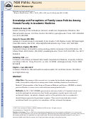 Cover page: Knowledge and Perceptions of Family Leave Policies Among Female Faculty in Academic Medicine