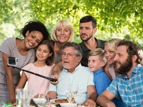 Multi-generational family taking a picture