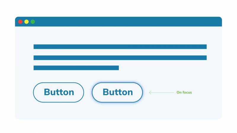 Buttons with and without a focus ring