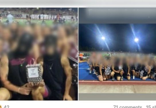 Image for story: Students awarded school spirit award while wearing blackface at football 'blackout' game