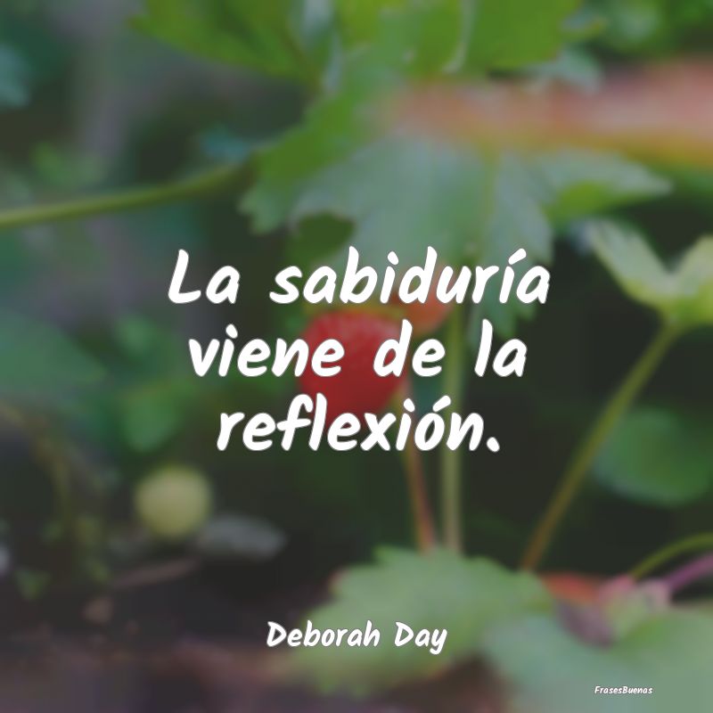 Frases de Tranquilidad - La sabiduría viene de la reflexión....