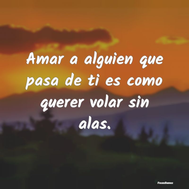 Frases de Desamor - Amar a alguien que pasa de ti es como querer volar...