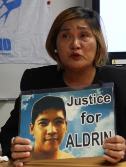 Nanette Castillo, mother of a victim of extrajudicial killings in the Philippines.  The Hague, Netherlands. 24 September 2019.  Editorial credit: Jofelle Tesorio / Shutterstock.com