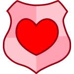 Vector drawing of love shield