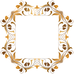 Octagonal floral border in shades of gold clip art