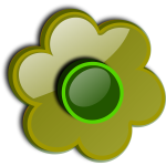 Gloss green flower vector clip art