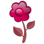 Gloss red flower on stem vector illustration