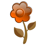 Gloss orange flower on stem vector image