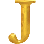 Golden letter J