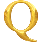 Gold typography Q