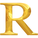 Gold typography R