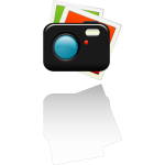 Vector clip art of camera photographs icon