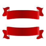 Red and white ribbon vector image