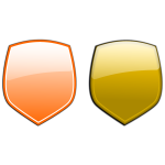 Yellow and orange shields vector clip art