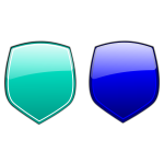 Green and blue shields vector image