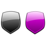 Black and purple shields vector graphics