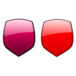 Crimson and red shields vector illustration